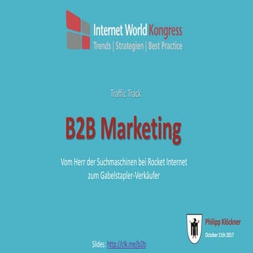 B2B Marketing - Internetworld Kongress 2017 München