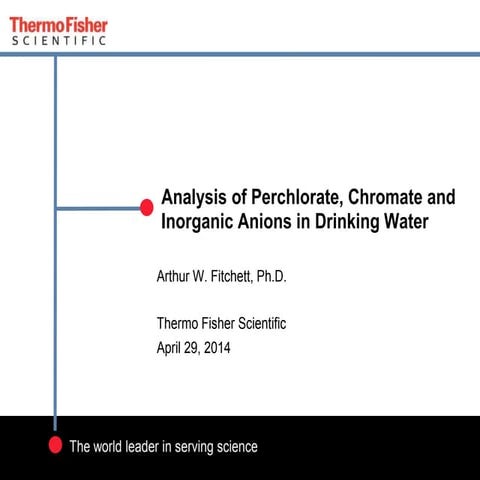 Analysis of Perchlorate, Chromate, and Inorganic Anions in Drinking Water