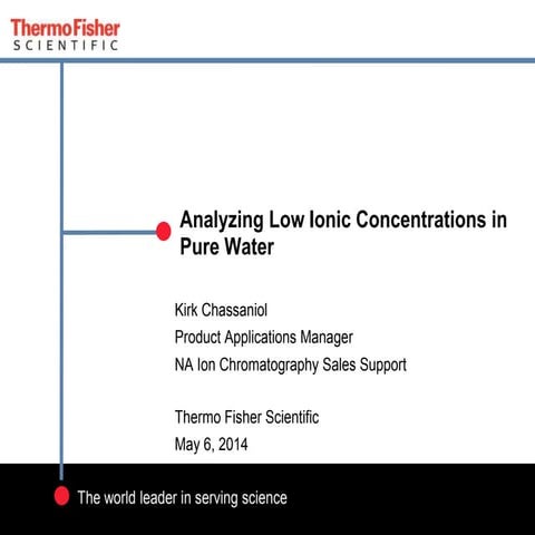 Analyzing Low Ionic Concentrations in Pure Water