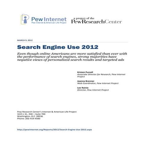 Search Engine Use 2012