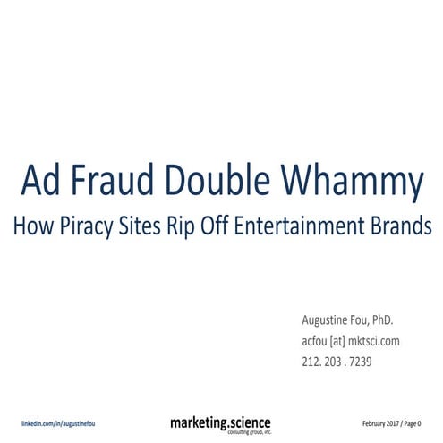 Piracy Sites' Ad Fraud Double Whammy by Augustine Fou
