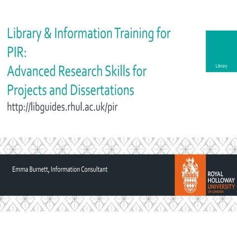 PIR advanced information skills 2018