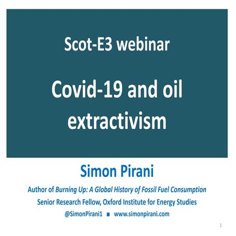 Covid 19 and oil extractivism 