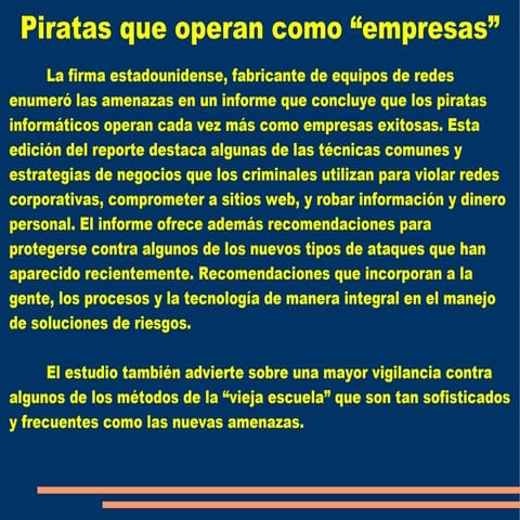Piratas Que Operan Como Empresas