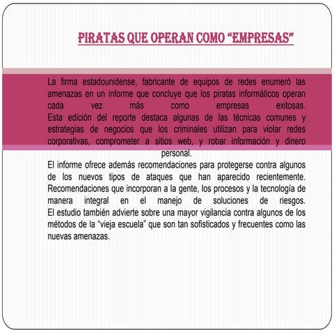 Piratas Que Operan Como Empresas