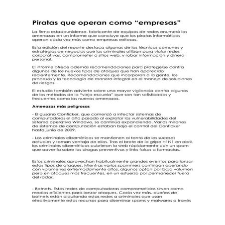 Piratas Que Operan Como Empresas En Word