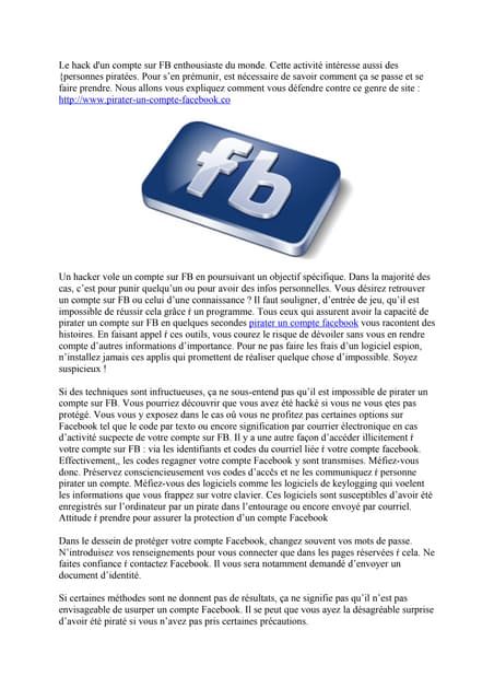 Pirater un compte facebook