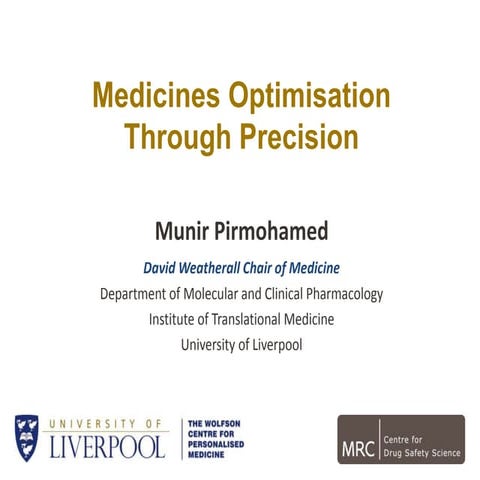 ECO 11: Medicines Optimisation Through Precision - Sir Munir Pirmohamed