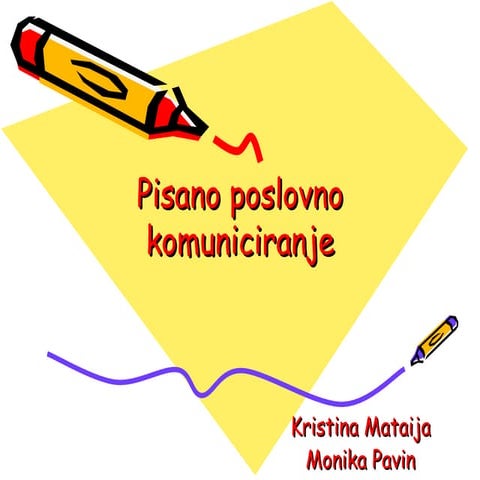 Pisano Poslovno Komuniciranje Ppt