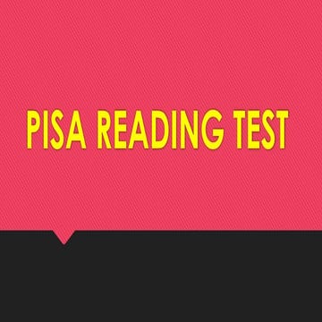 sample questions on reading which follows pisa-format