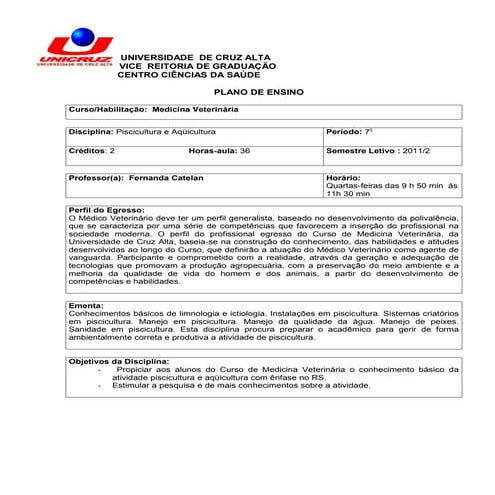 Piscicultura plano ensino2012 1