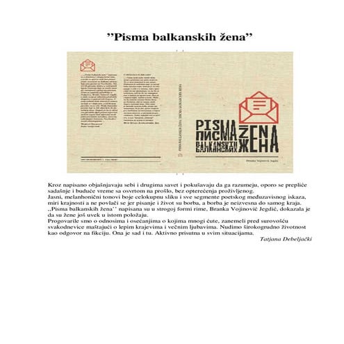 ”Pisma balkanskih žena”