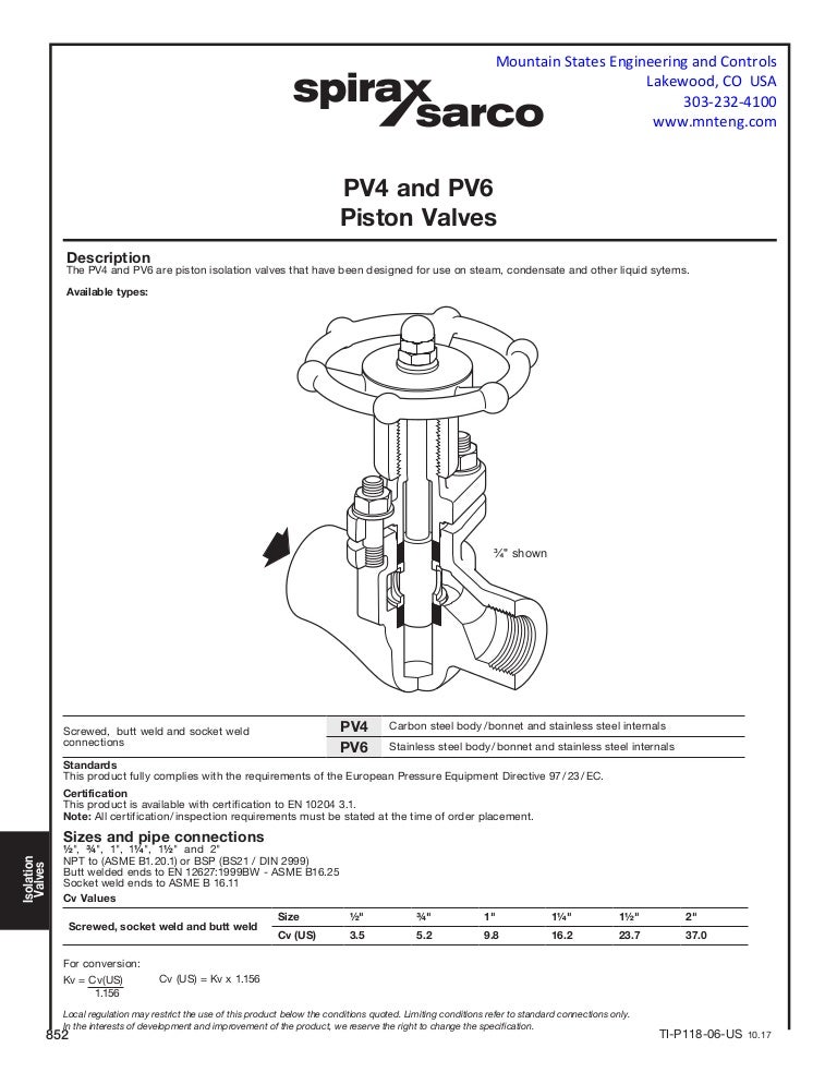 Piston Isolation Valves For Steam and Condensate