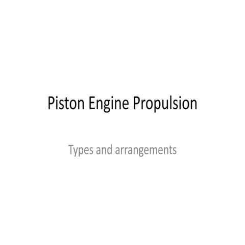 Piston Engines Types