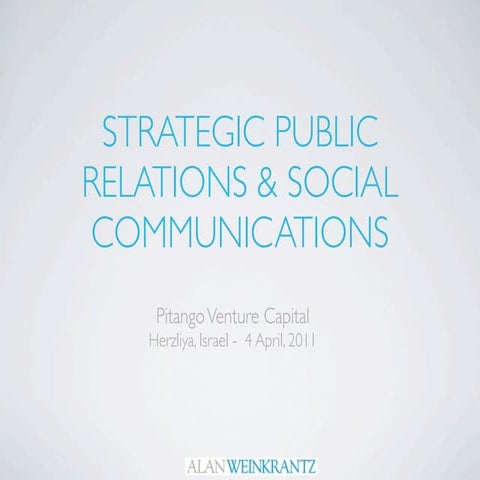 Strategic Public Relations and Social Communications for Pitango Venture Capi...