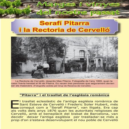 Pitarra i el trasllat de la rectoria de Cervelló