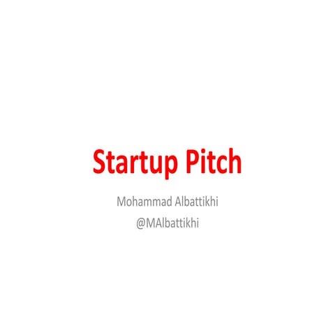 Startup Pitch