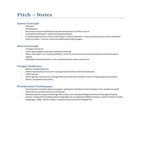 Pitch   notes
