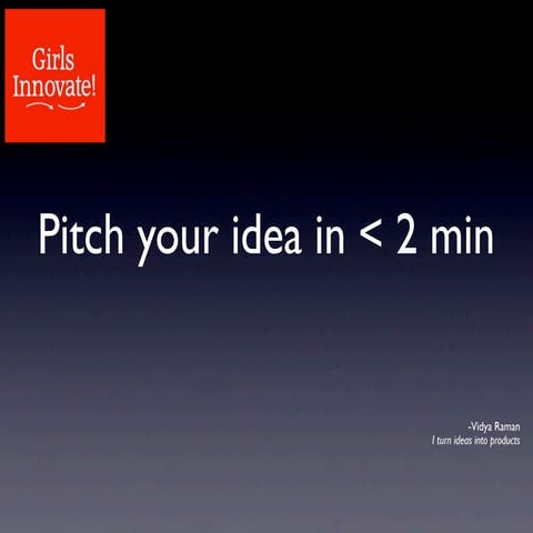 Pitch an Idea