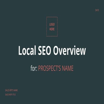 Local SEO Customisable Pitch Deck 