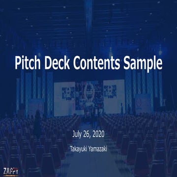 Pitch Deck Contents Sample