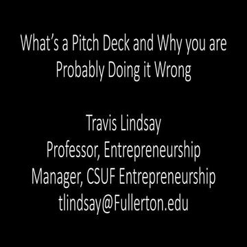 Pitch deck presentation