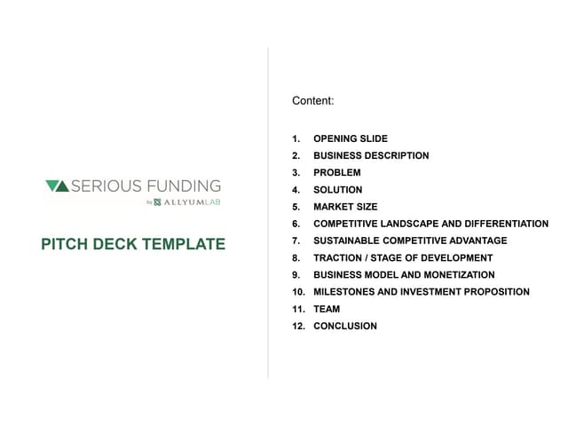 Pitch deck template