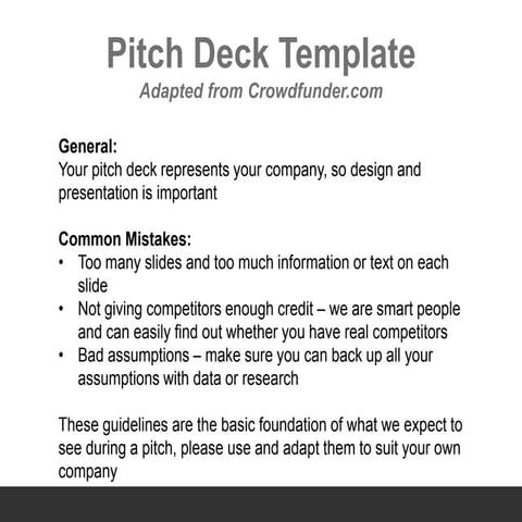 Pitch deck template