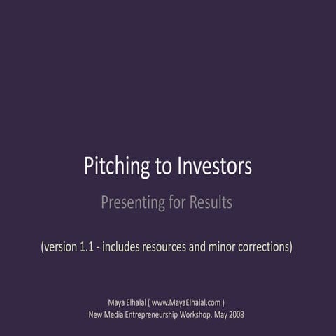 Pitching To Investors v1.1 Includes Resources
