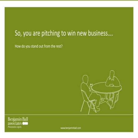 Pitching for new business - how to win new business