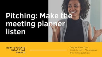 Pitching: Making the event organizer listen