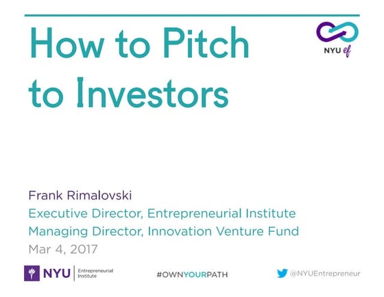 How to Pitch to Investors