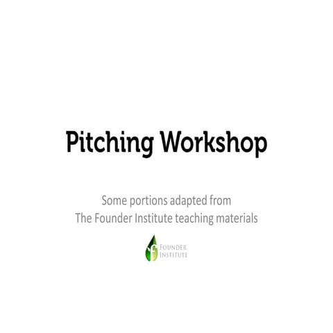 Pitching workshop