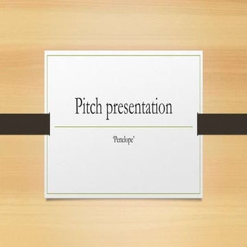 Pitch preesentation