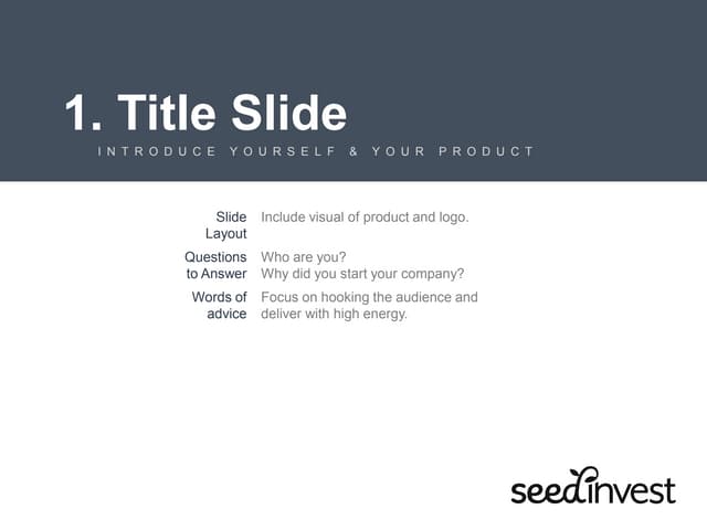 SeedInvest Pitch Presentation Template