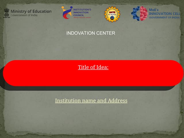 PITCH TEMPLATE engineering education one
