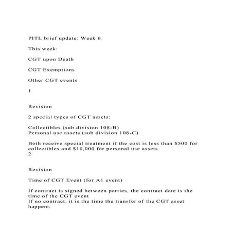 PITL brief update Week 6This weekCGT upon DeathCGT.docx | Personal ...