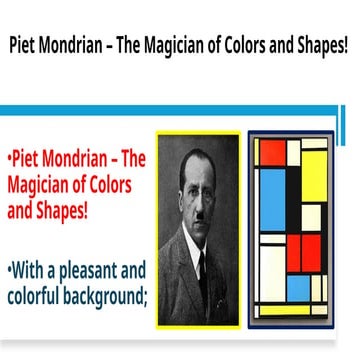 The presentation briefly presents the biographical information of the artist ...