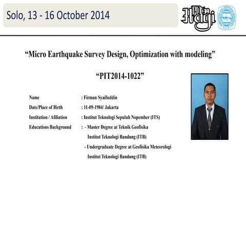 Micro Earthquake Survey Design, Optimization with modeling 