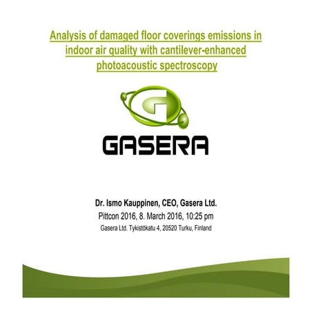 Analysis of Damaged Floor Coverings Emissions in Indoor Air Quality with Cant...