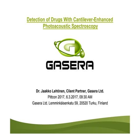 Detection of Drugs with Cantilever-Enhanced Photoacoustic Spectroscopy