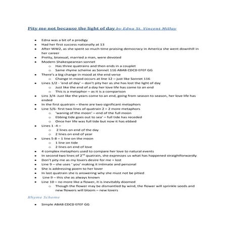 GCSE English Edexcel Relationships: Pity Me Not Because the Light of Day by E...