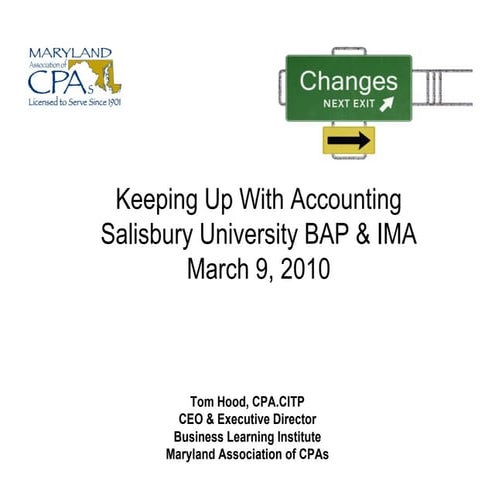 Piu   Keeping Up With Accounting   Spring 2010   Salisbury