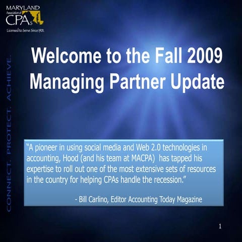 PIU   Managing Partners Update   Fall, 2009