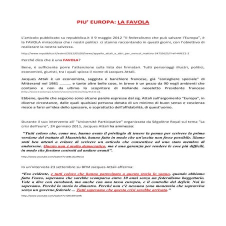 Piu’ europa  la favola