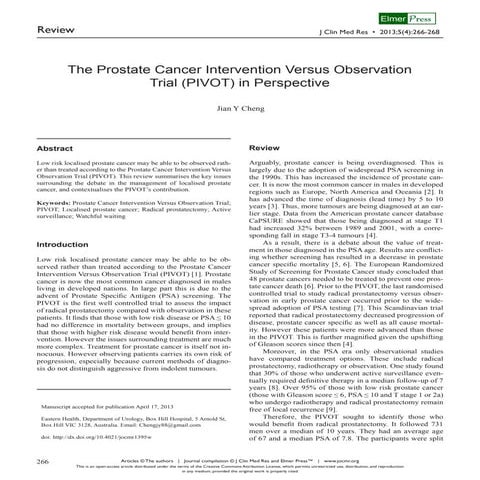 Active Surveillance for Prostate Cancer | PDF