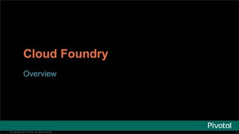 Pivotal cloud foundry introduction