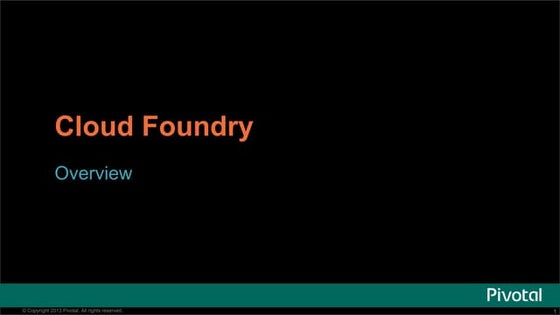 Pivotal cloud foundry introduction