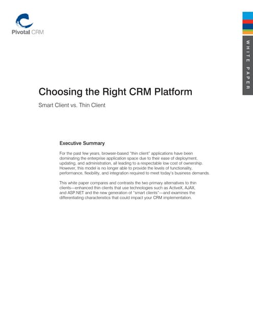 Pivotal CRM - Plataforma CRM