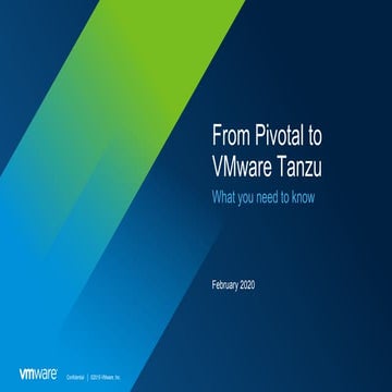 From Pivotal to VMware Tanzu: What you need to know